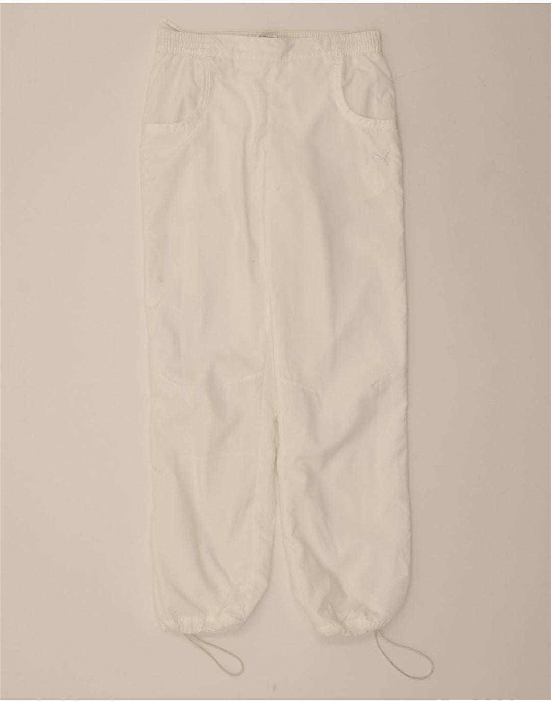 PUMA Womens Tracksuit Trousers Joggers UK 14 Medium White Polyester Vintage Puma and Second-Hand Puma from Messina Hembry 