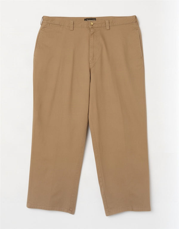 Timberland Mens Straight Chino Trousers W42 L28 Beige Cotton