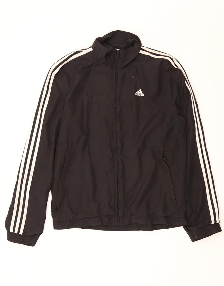 Мужская спортивная куртка Adidas UK 36/38, маленький черный полиэстер