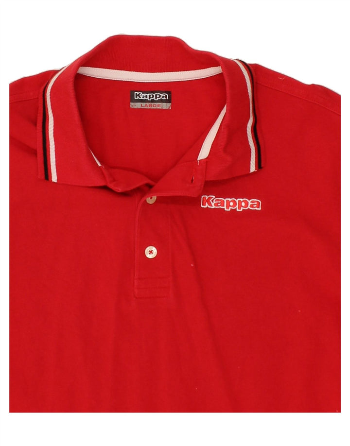 KAPPA Mens Polo Shirt Large Red Cotton Vintage Kappa and Second-Hand Kappa from Messina Hembry 