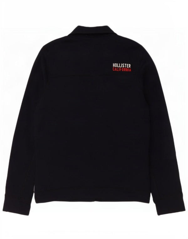 Мужской свитер с воротником на молнии Hollister, большой темно-синий полиэстер