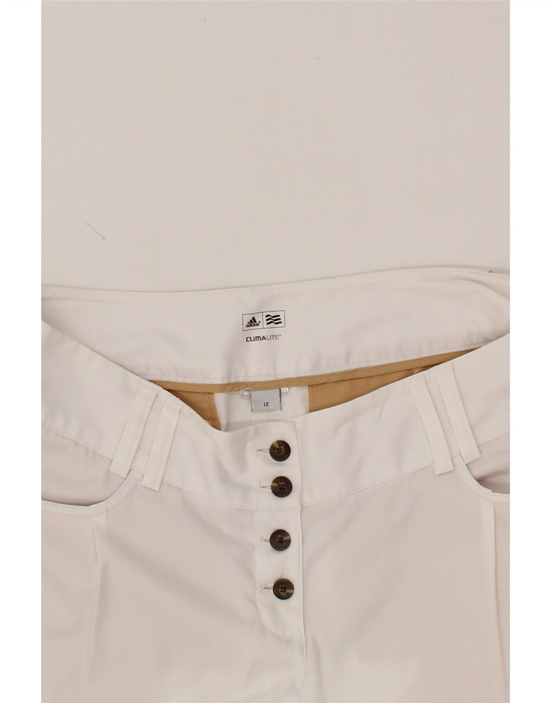 ADIDAS Womens Climalite Casual Shorts US 12 Large W32 White Vintage Adidas and Second-Hand Adidas from Messina Hembry 