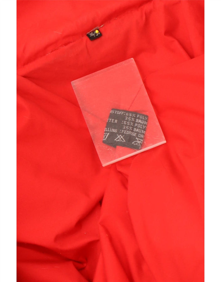 Винтажное женское длинное стеганое пальто EU 36/38, маленький красный полиэстер