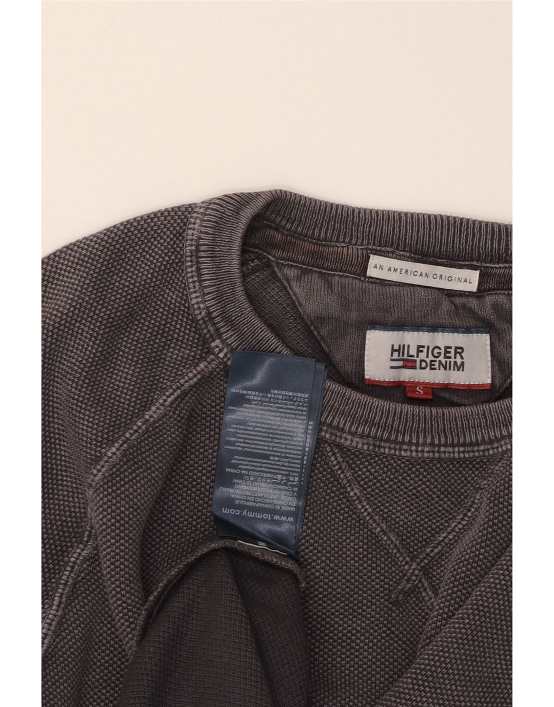 TOMMY HILFIGER Мужской свитшот, маленький серый хлопковый джемпер