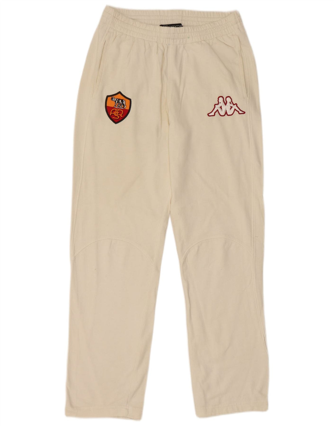 KAPPA Womens Graphic Tracksuit Trousers XS White Cotton