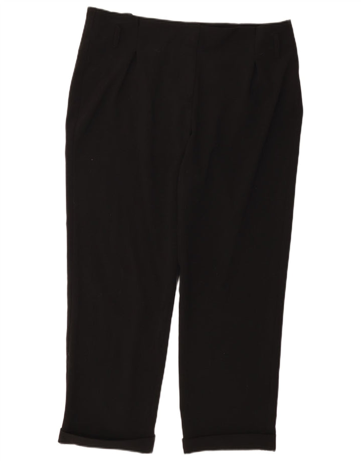 CALVIN KLEIN Женские прямые укороченные брюки США 12, большие W36 L26, черные