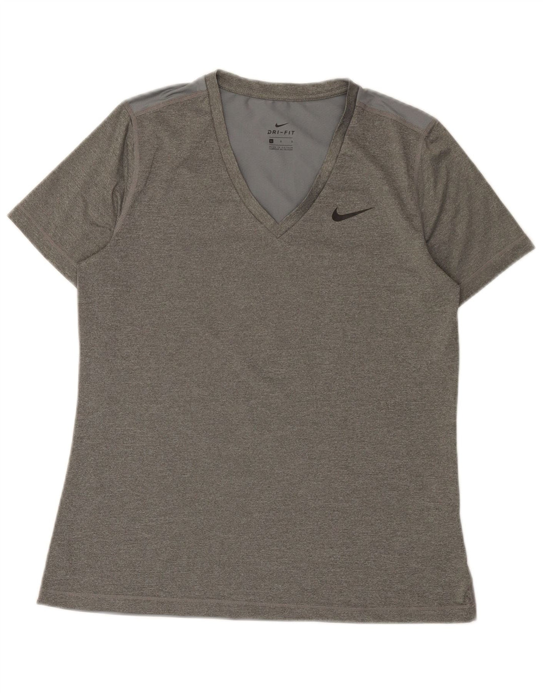 Женская футболка Nike Dri Fit Top UK 14, большой серый полиэстер