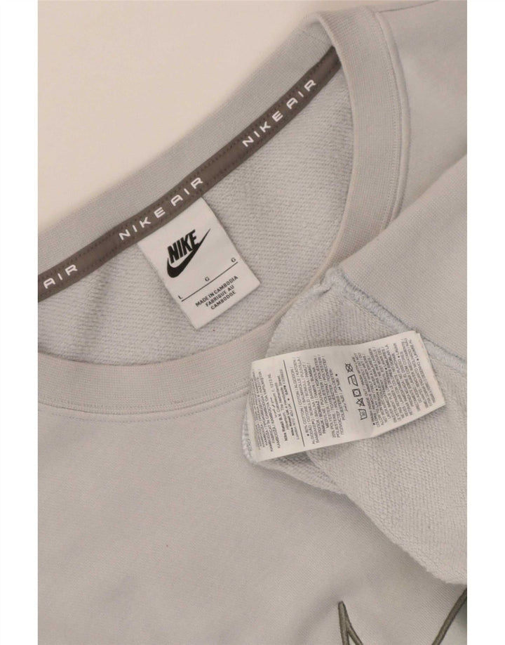 Мужской свитер с рисунком Nike, большой синий хлопковый джемпер