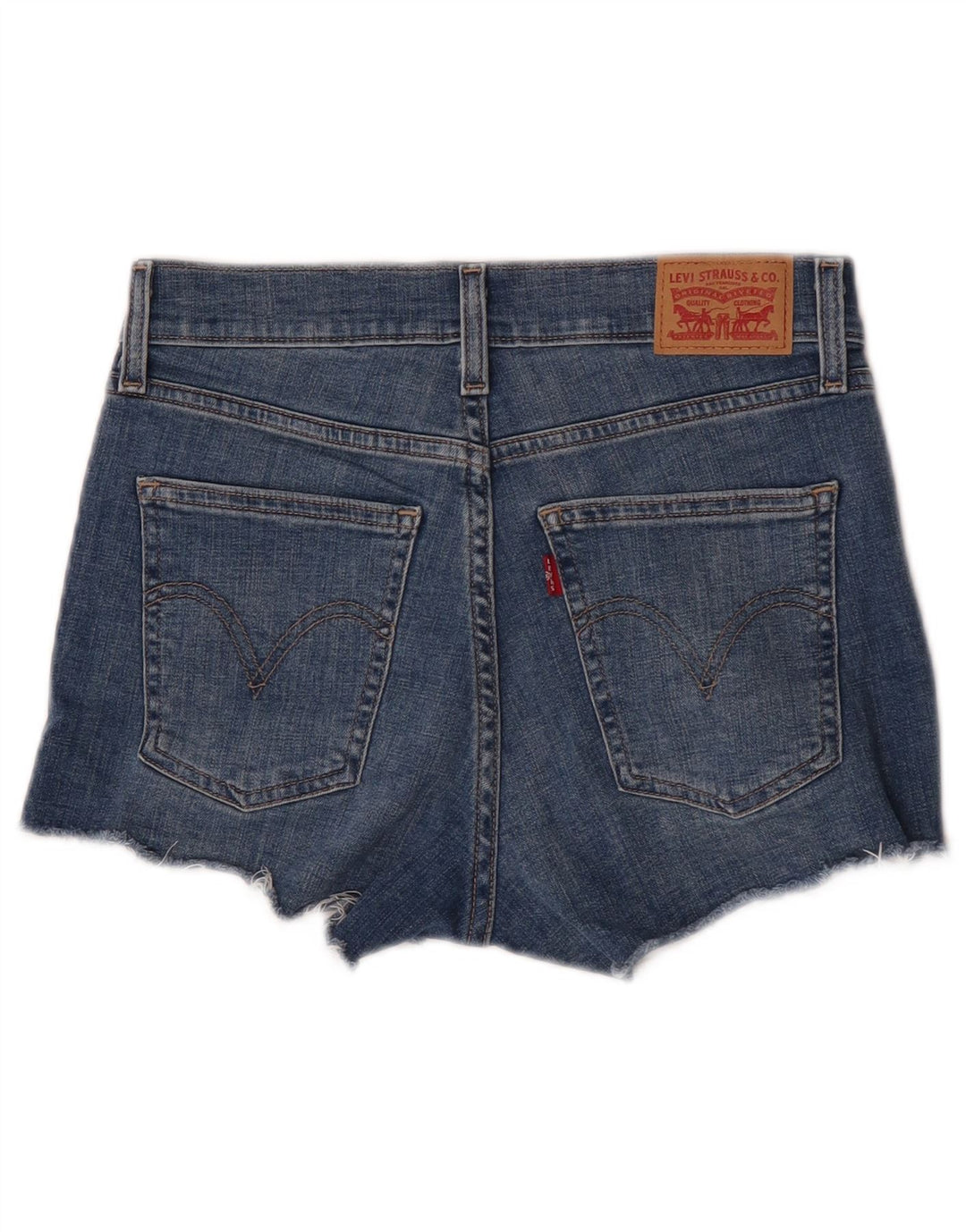 Женские джинсовые шорты Levi's с эффектом потертости W26, маленькие синие