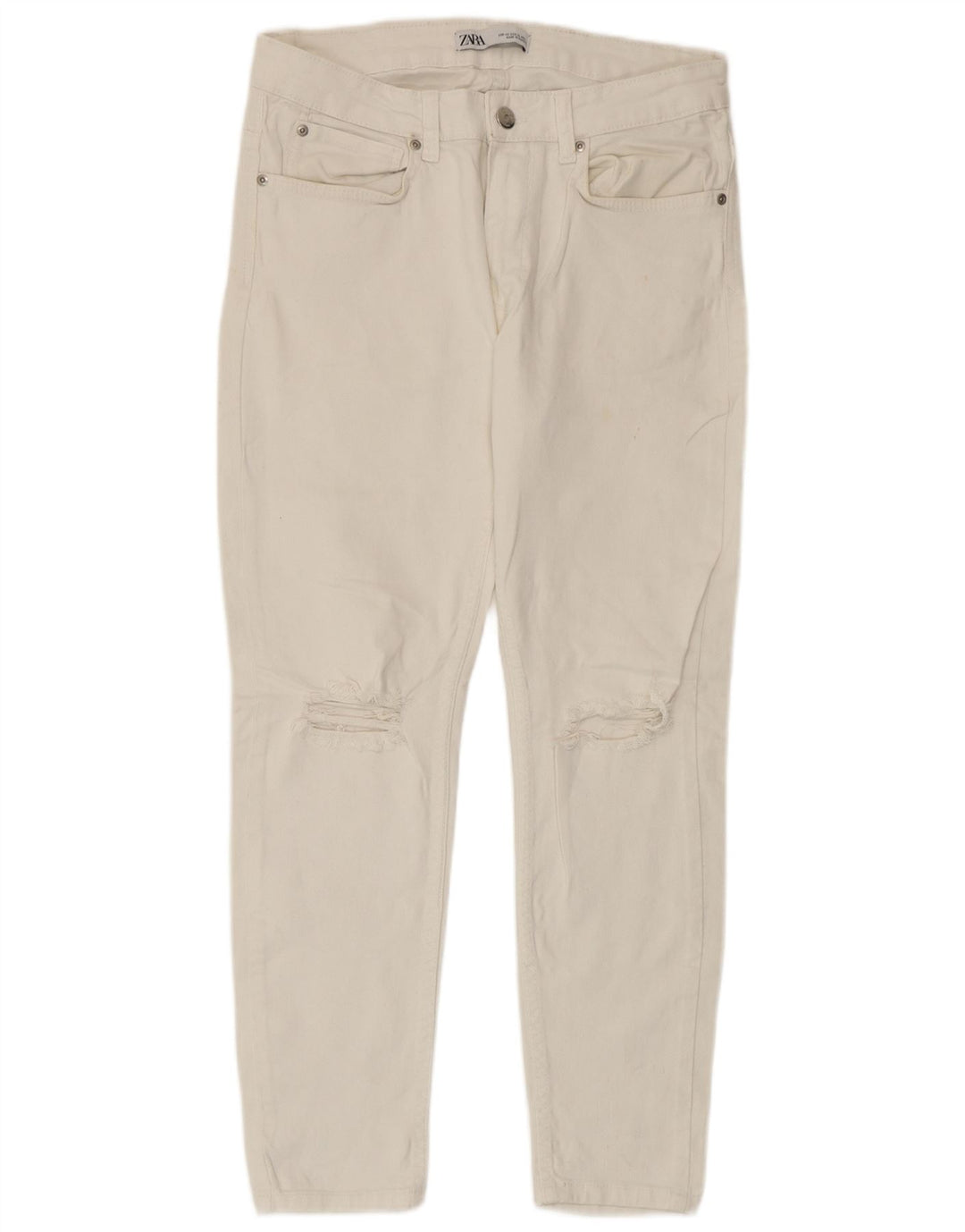 Мужские укороченные джинсы Zara EU 40 Medium W31 L25, белый хлопок