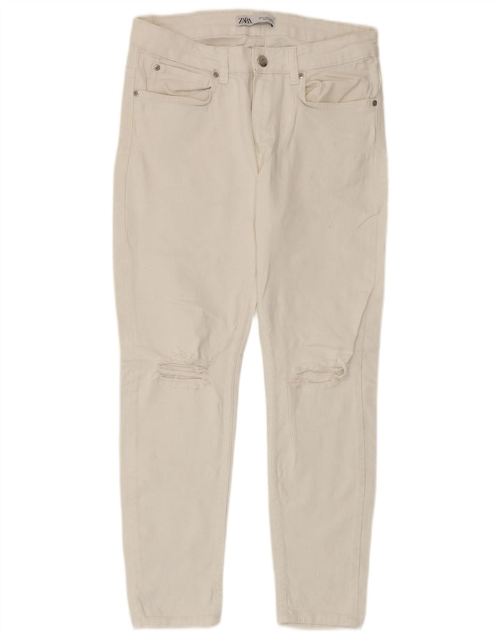 Мужские укороченные джинсы Zara EU 40 Medium W31 L25, белый хлопок