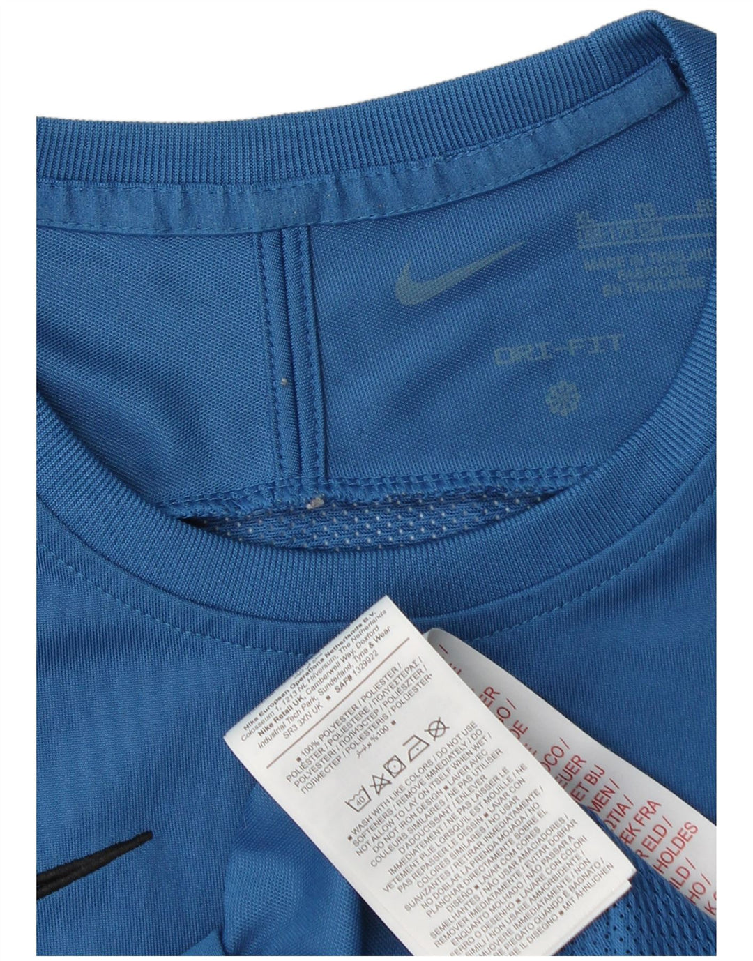 Футболка NIKE для мальчиков Dri Fit, топ 13–14 лет, синий полиэстер, спортивный размер XL