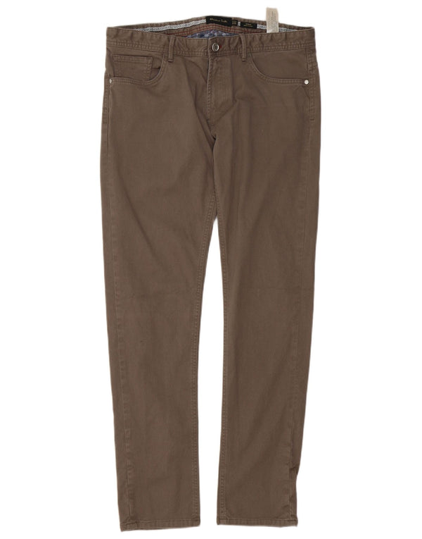Мужские повседневные брюки приталенного кроя Massimo Dutti EU 42, большие W32 L32, серый хлопок
