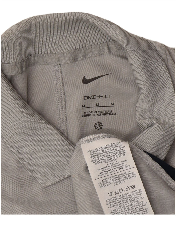 NIKE Mens Dri Fit Polo Shirt Medium Grey Colourblock Polyester