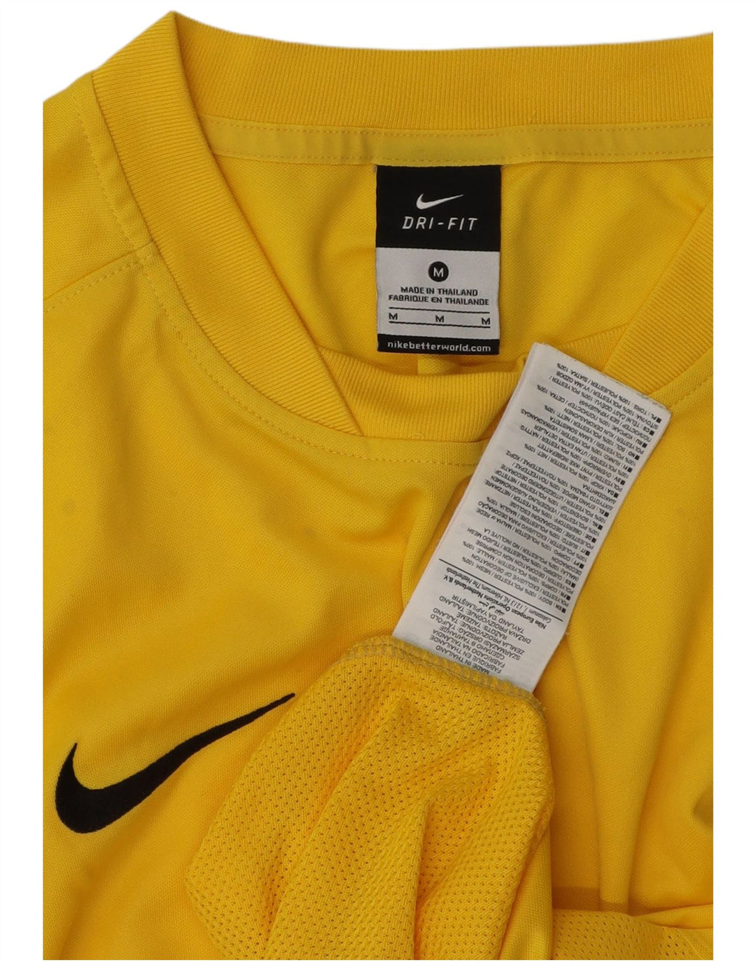 Мужская футболка Nike Dri Fit из полиэстера среднего желтого цвета