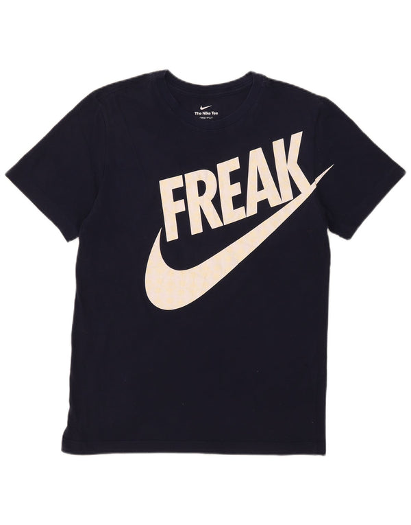 Мужская футболка Nike Dri Fit с графическим рисунком, маленький темно-синий хлопковый топ