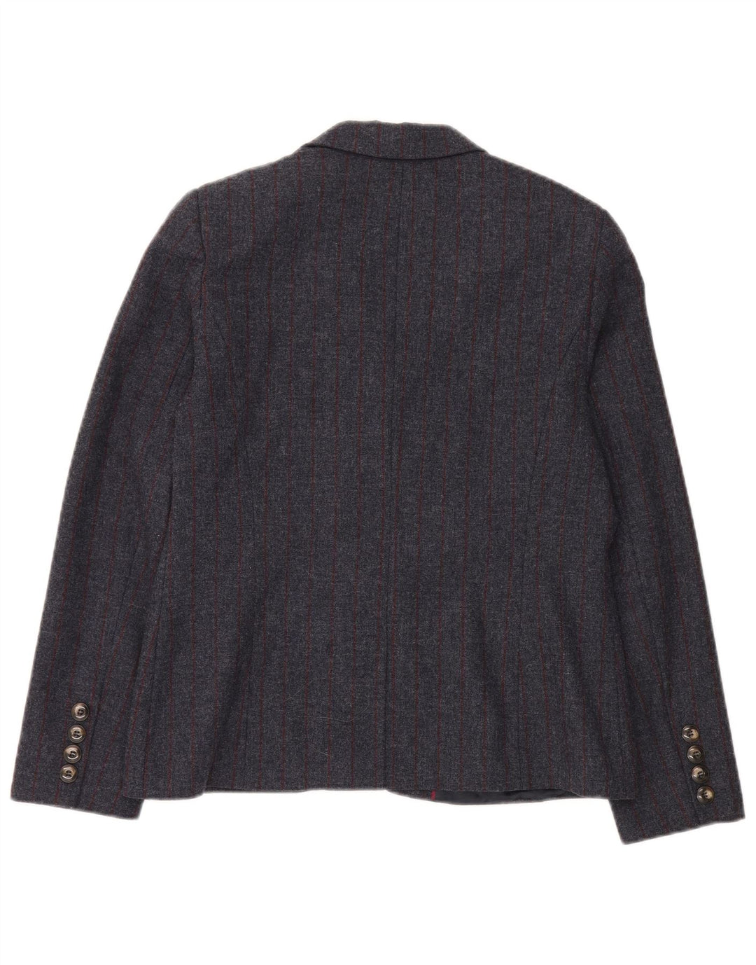Crew Clothing Женский пиджак на 2 пуговицах, Великобритания 14, большая серая шерстяная полоска
