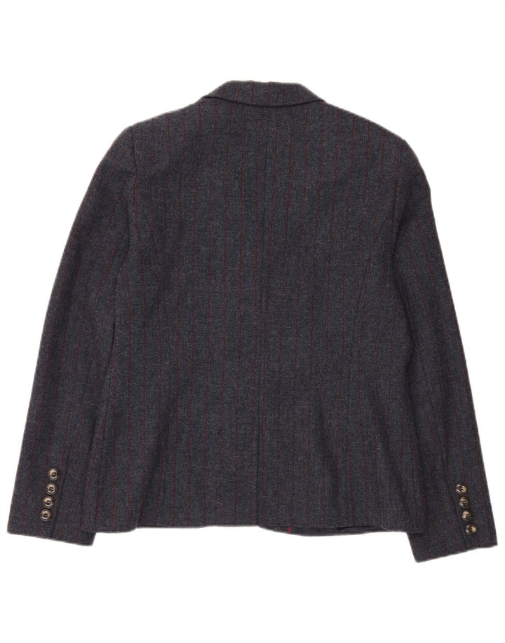 Crew Clothing Женский пиджак на 2 пуговицах, Великобритания 14, большая серая шерстяная полоска