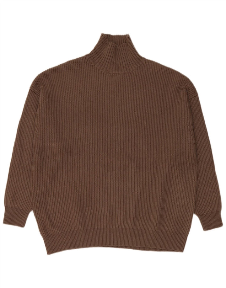 Женский свободный джемпер с высоким воротником Zara UK 10, маленький коричневый цвет
