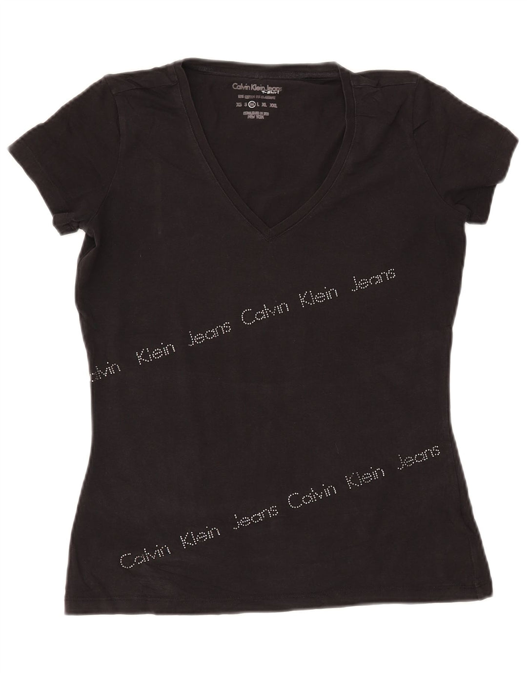 Женская футболка с рисунком CALVIN KLEIN JEANS Top UK 12, средний черный