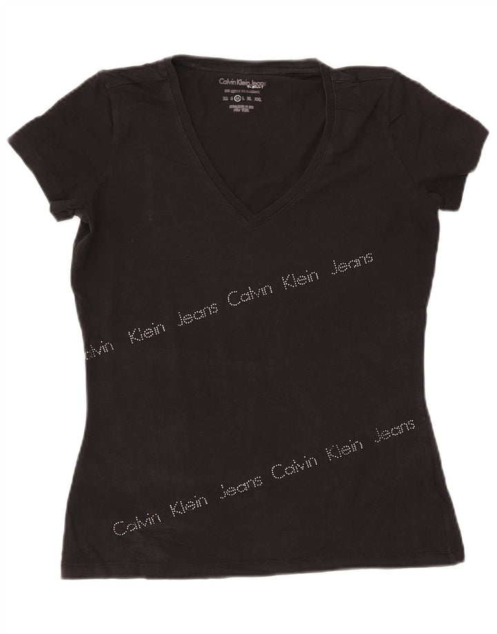 Женская футболка с рисунком CALVIN KLEIN JEANS Top UK 12, средний черный