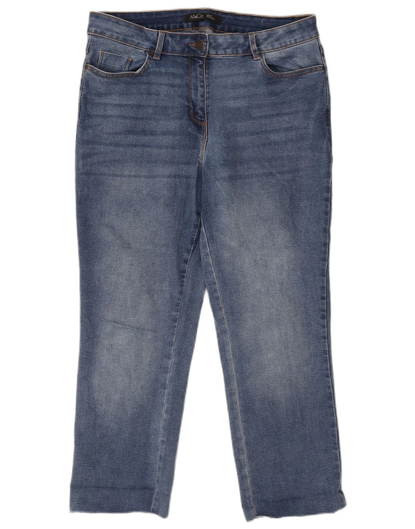Женские укороченные джинсы M&Co UK 14, большие размеры W34 L25, синие, хлопок