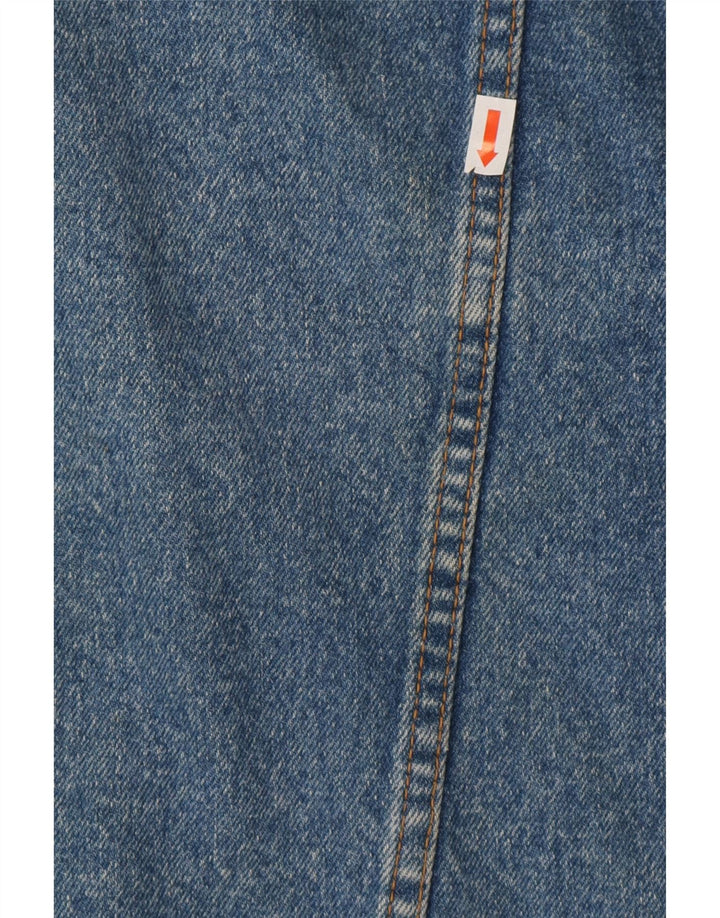 Винтажная женская джинсовая куртка оверсайз UK 14, хлопок среднего синего цвета