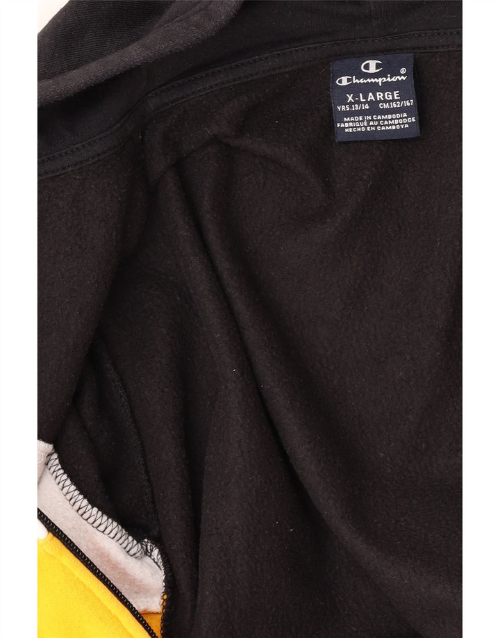 Свитер с капюшоном на молнии для мальчиков CHAMPION, 13–14 лет, XL, темно-синий, с цветными блоками