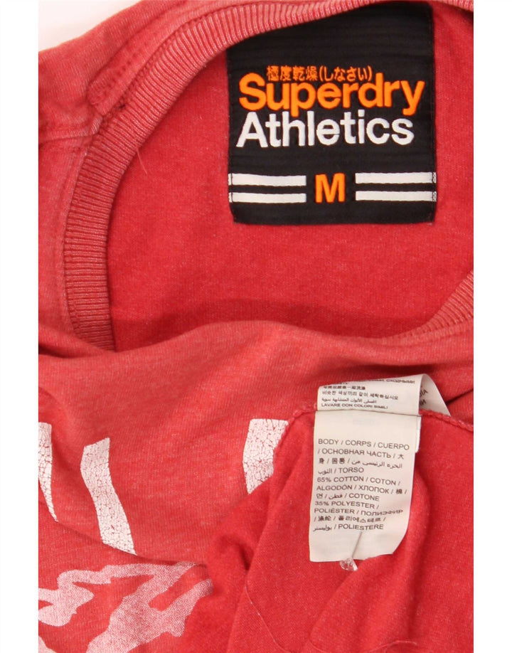 Superdry Мужская футболка с рисунком Топ среднего красного цвета из хлопка
