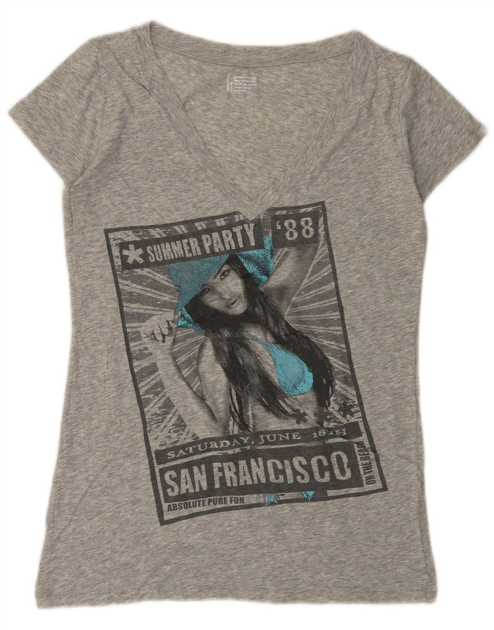 Женская футболка с рисунком BENETTON Top UK 12, средний серый в крапинку