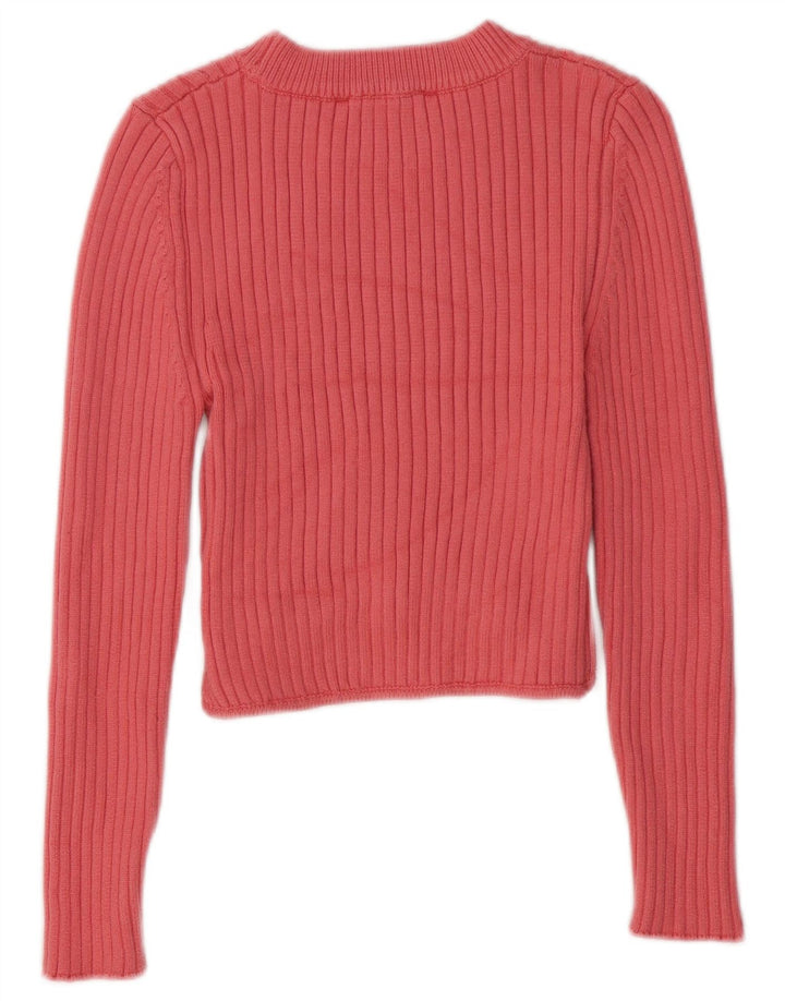 Женский топ Zara с длинным рукавом UK 14, большой розовый, вискоза