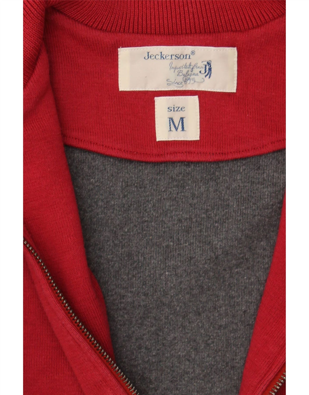 JECKERSON Womens Tracksuit Top Jacket UK 14 Medium Red Cotton Vintage Jeckerson and Second-Hand Jeckerson from Messina Hembry 