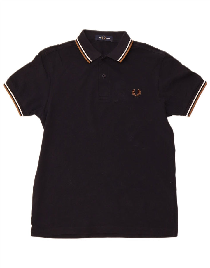 Мужская рубашка-поло FRED PERRY, маленькая, темно-синяя, хлопок