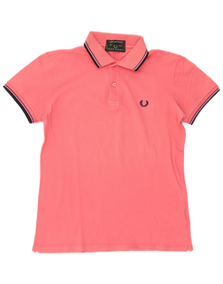 Мужская легкая и эластичная рубашка-поло Fred Perry, маленький розовый хлопок