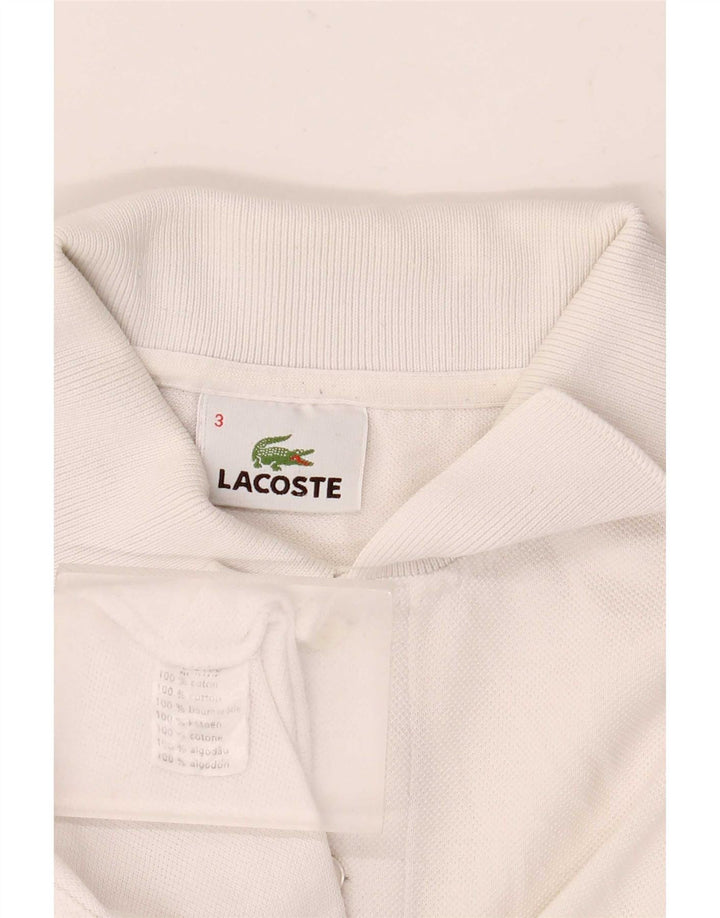 Мужская рубашка-поло Lacoste, размер 3, маленькая, белый хлопок