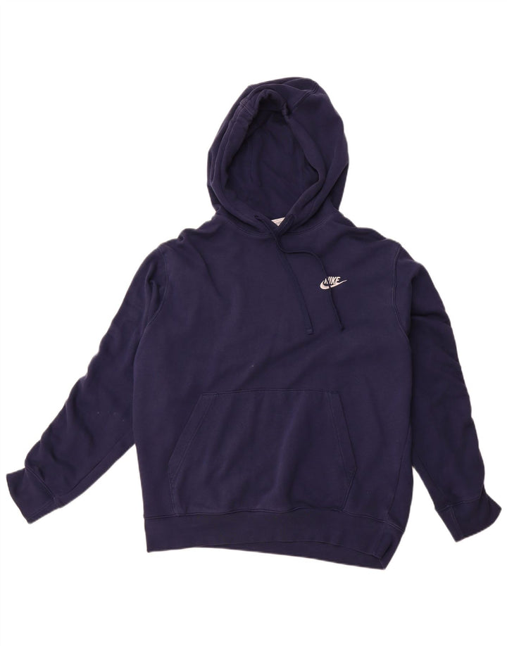 Мужской джемпер с капюшоном с графическим рисунком Nike, большой размер, темно-синий, хлопок