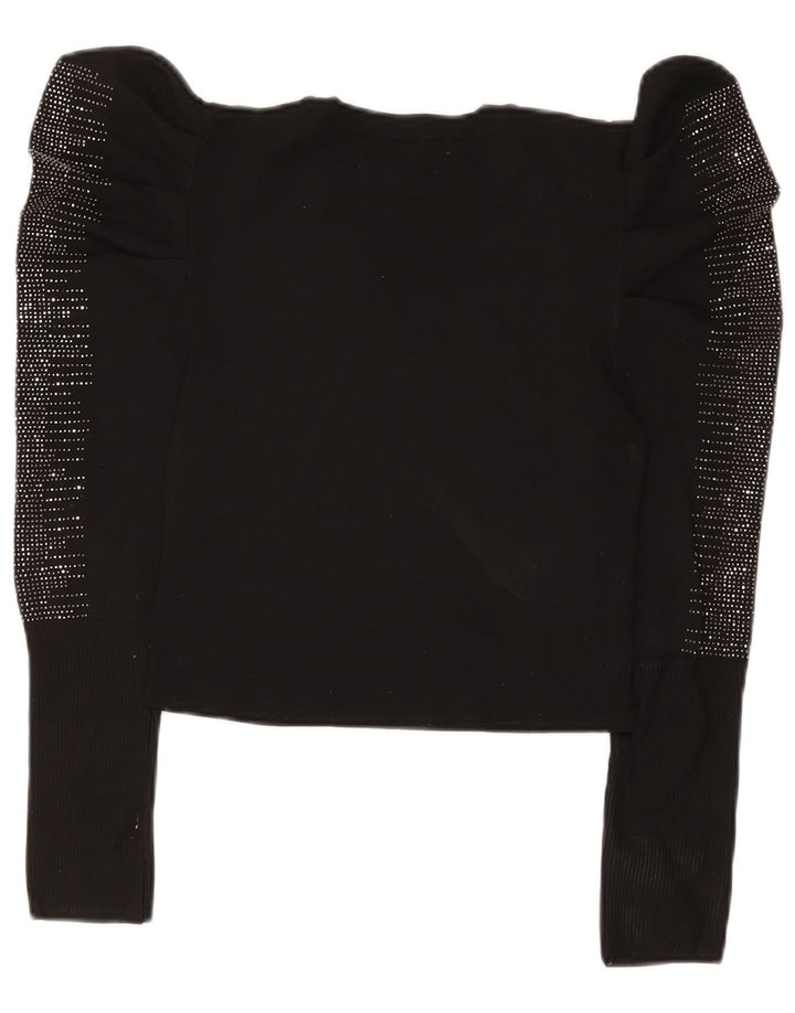 Женская блузка с длинным рукавом Zara UK 12, средний черный