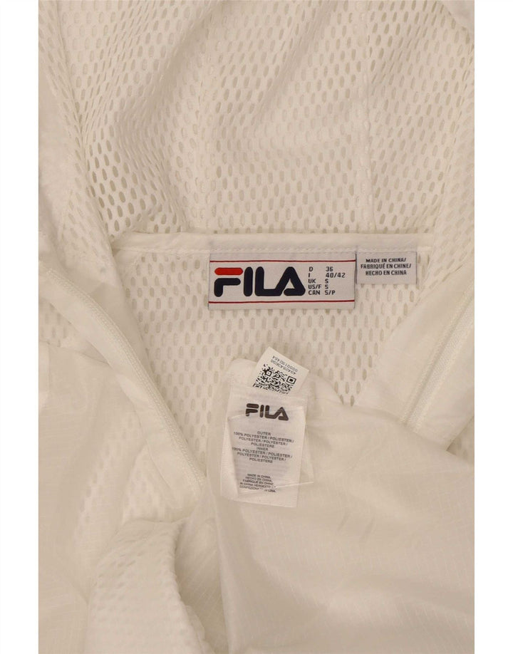 Fila Женский спортивный костюм с капюшоном и графикой, верхняя куртка UK 10, маленький белый полиэстер