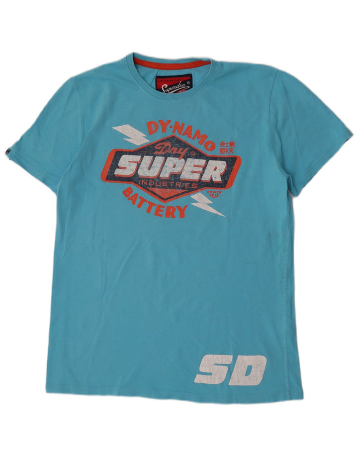 Мужская футболка Superdry Regular с рисунком, верх XL, синяя, хлопок