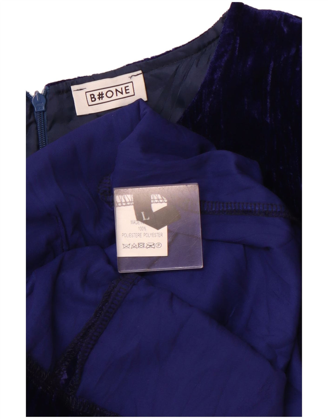 Женское велюровое платье-футляр B.ONE с длинными рукавами UK 14, большой синий полиэстер