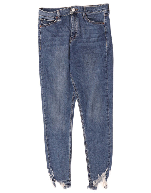 Topshop Womens Jamie Skinny Jeans W30 L27 Blue Cotton