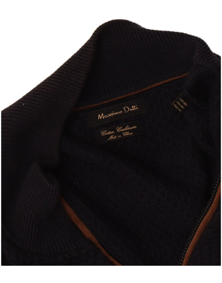 Мужской кардиган Massimo Dutti 2XL темно-синий хлопок