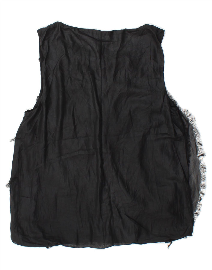 BENETTON Womens Sleeveless Blouse Top UK 14 Medium Black Vintage Benetton and Second-Hand Benetton from Messina Hembry 