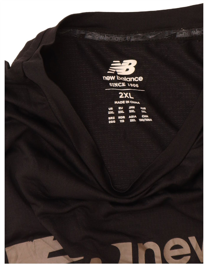 Мужская футболка с рисунком New Balance, верх 2XL, черный полиэстер