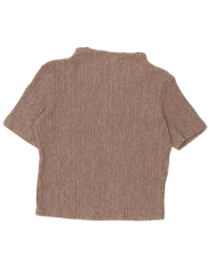 Женская укороченная блузка Zara UK 10, маленький коричневый цвет