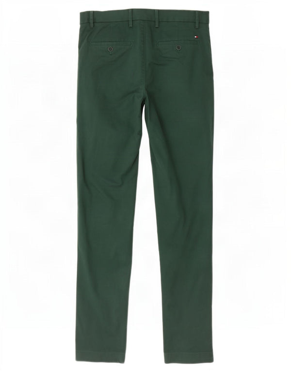 Tommy Hilfiger Mens Slim Chino Trousers W32 L32 Green Cotton