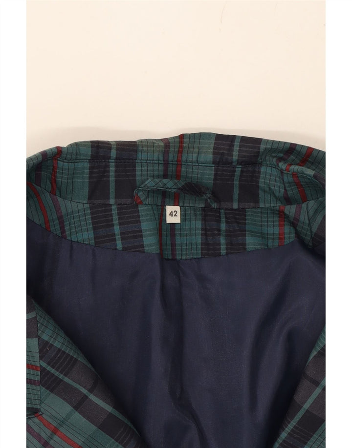 VINTAGE Womens Double Breasted Blazer Jacket IT 42 Medium Green Check Vintage Vintage and Second-Hand Vintage from Messina Hembry 