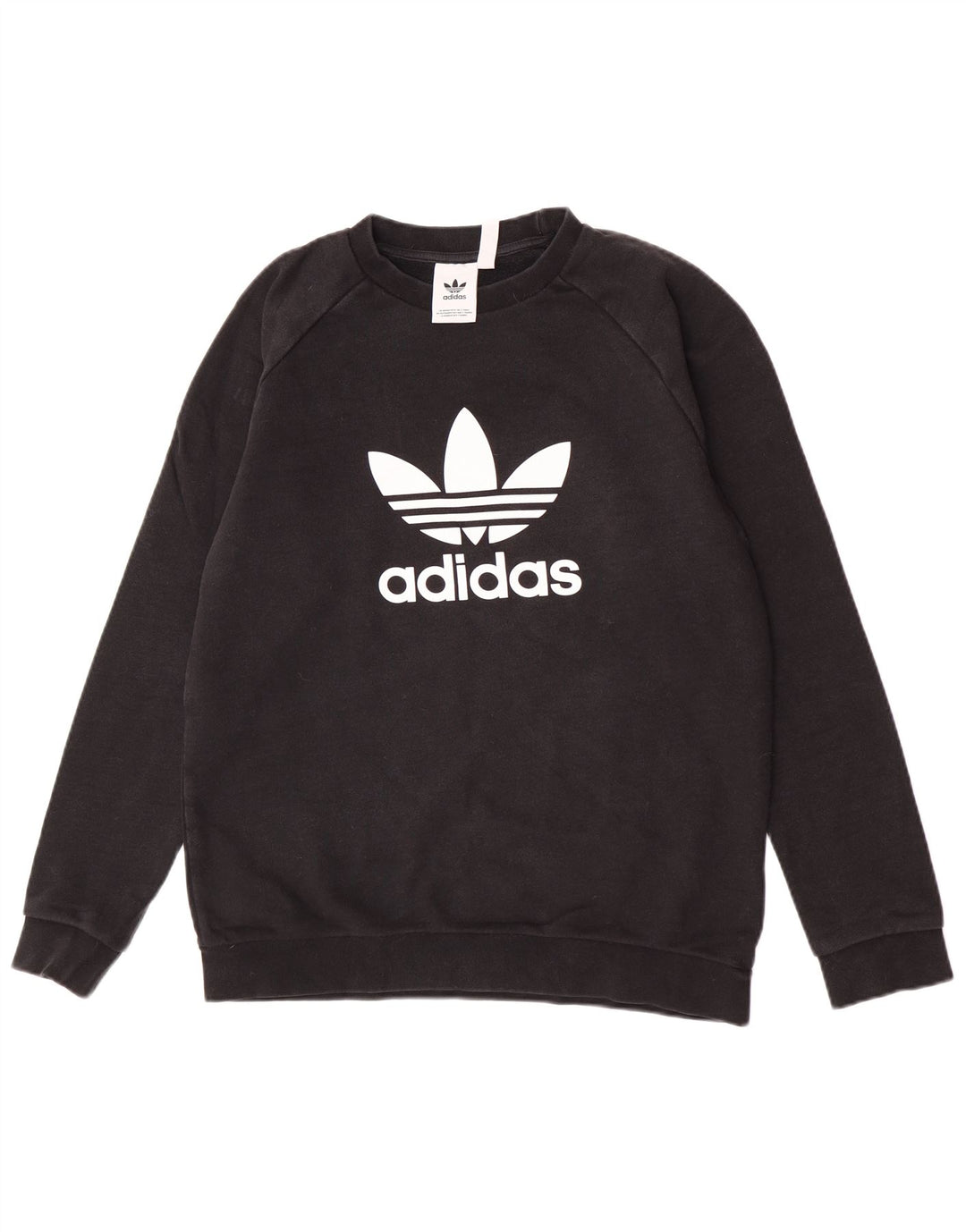 Мужской свитшот Adidas с рисунком, хлопковый джемпер среднего размера, черный