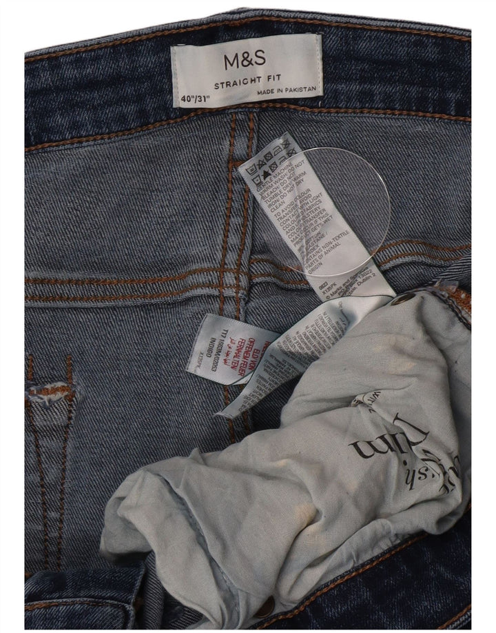 Мужские прямые джинсы Marks & Spencer W40 L31 синие, хлопок
