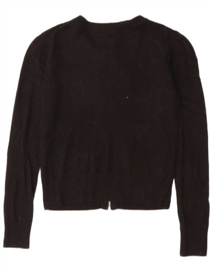 Женский укороченный кардиган Juicy Couture UK 10, маленький черный шерстяной свитер